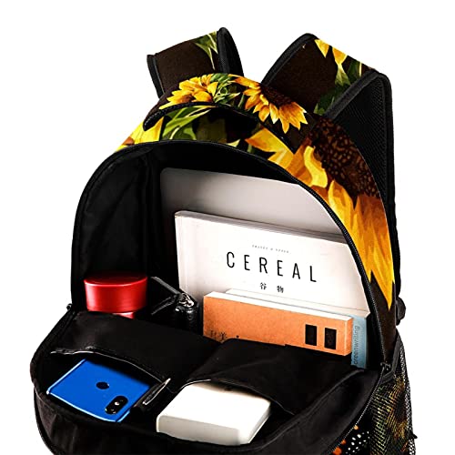 Mochila para portátil de girasoles para viajar y estudiar en la universidad 4