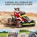 Garvee Go Kart, Electric Drift Kart Car with Adjustable Seat, 24V 7Ah Outdoor Ride On Toy, 2 * 200W Motor, 8.1 MPH, LED Lights, Toy Race Car for Kids 6-12 Years Old