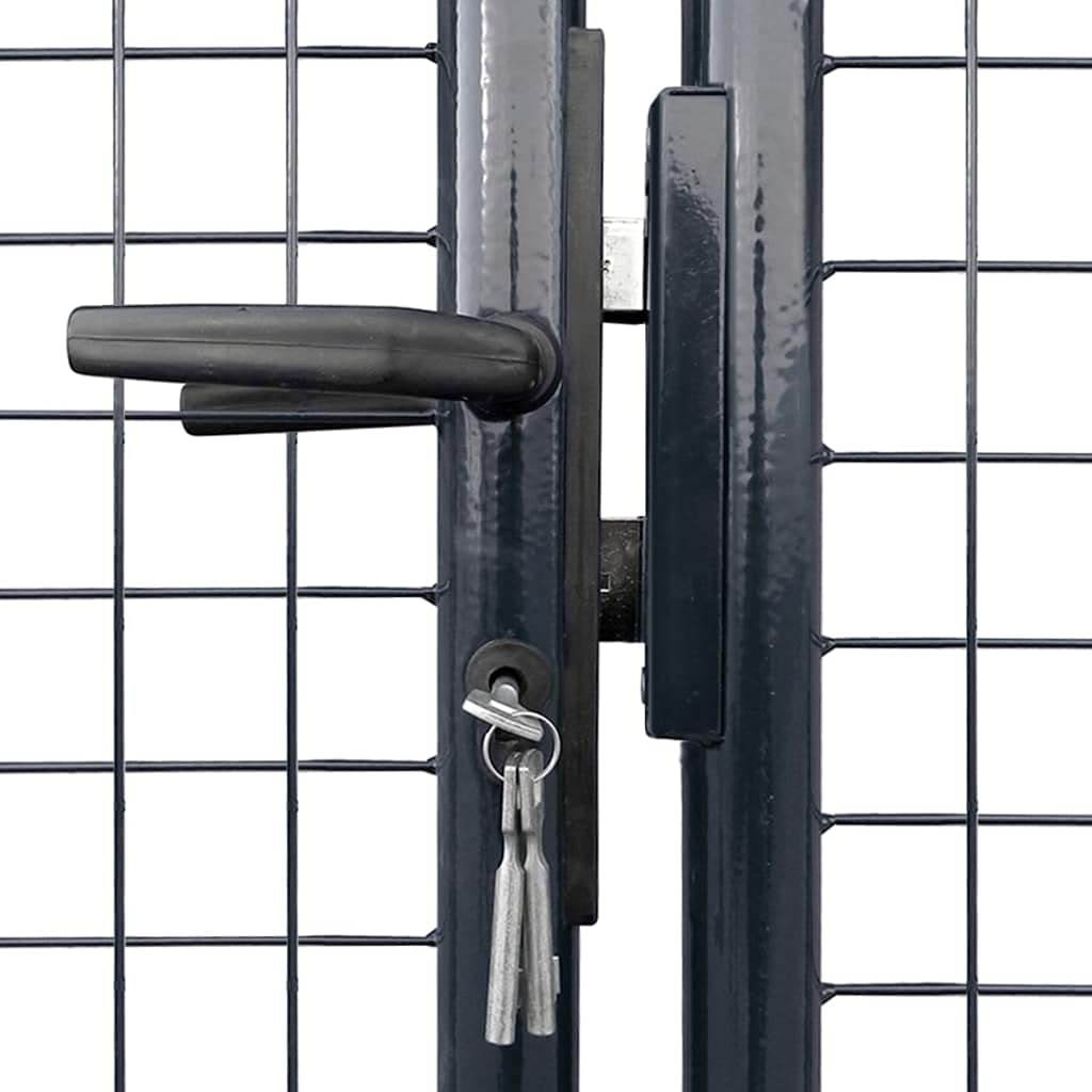 Tidyard Cancello,per Recinzione,da Giardino,in Acciaio Zincato,Grigio Antracite,306x225 cm,Cancello Doppia Anta,Cancello da Giardino,Cancello Metallo,Cancello Acciaio,Cancello per Esterno