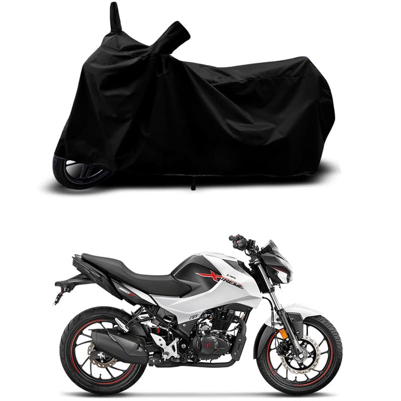 Image of 100% Scratchproof /UV-Rays /Heat Protection /Birds Dropping /Water Resistant /Dust Proof /Waterproof /Full Bike Scooty Two Wheeler Body Cover Compatible for Xtreme 160R ABS All Varients[Black]