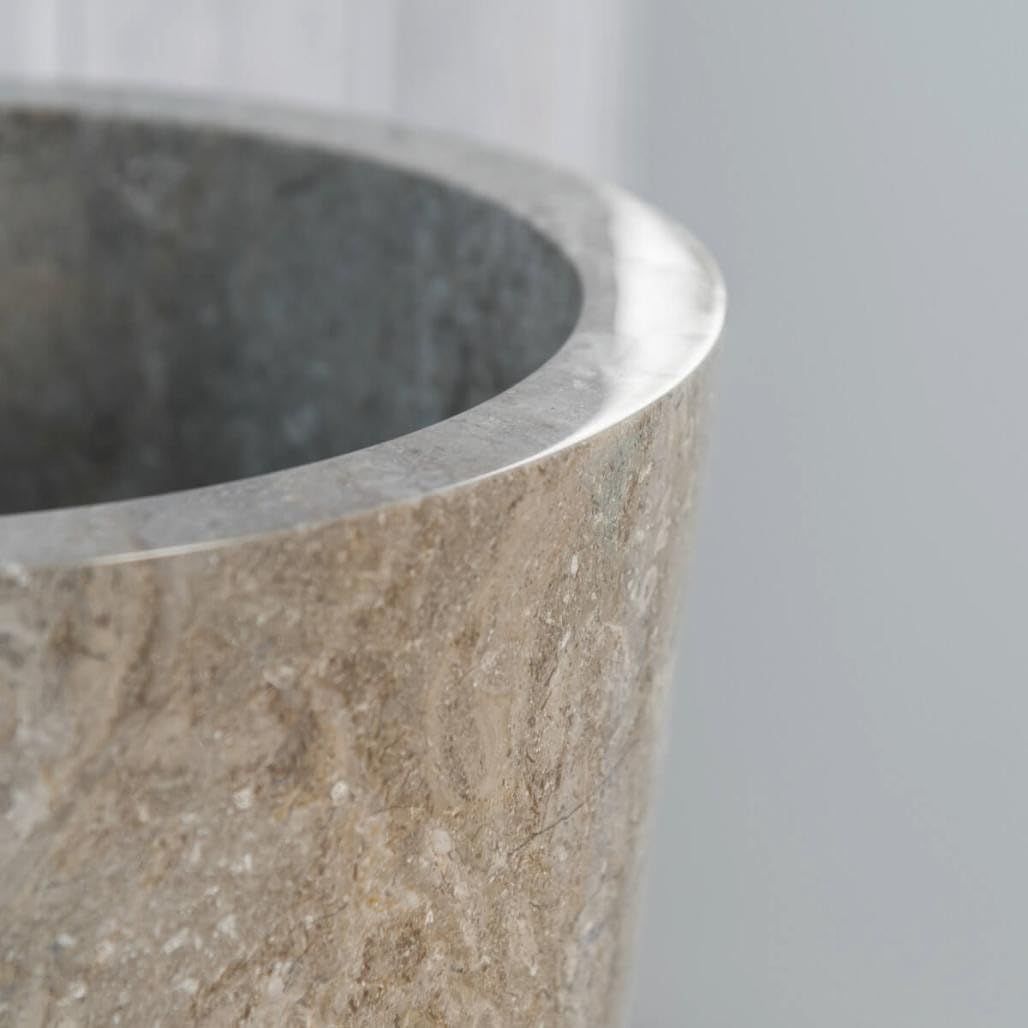 Wanda collection - Vasque Salle de Bain sur Pied en marbre Florence Gris