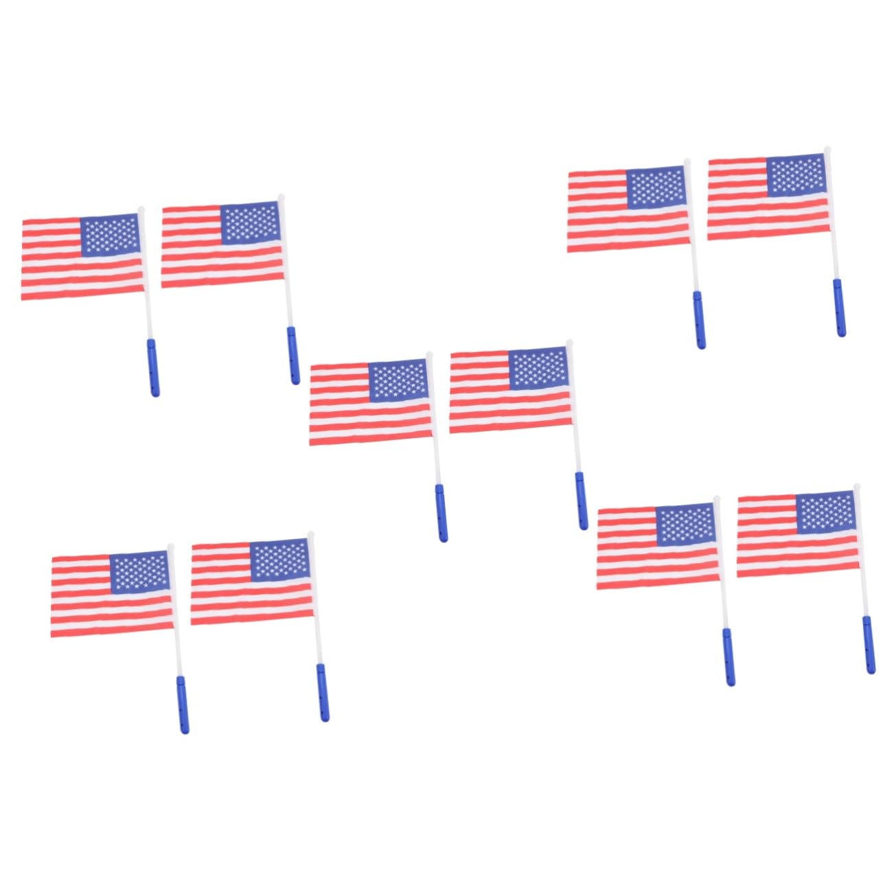 Drapeaux américains lumineux Milisten en plastique pour décoration de fête patriotique 5 sets