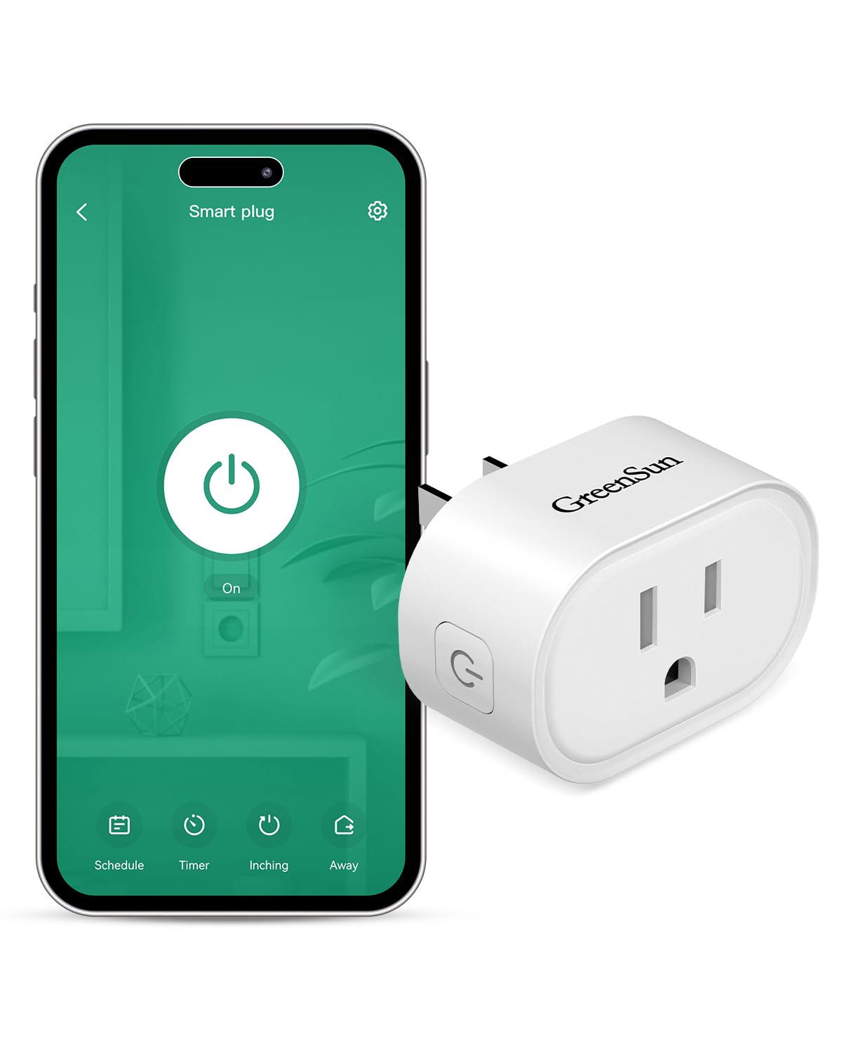 GreenSunSmart Plug, Mini Smart Plug with Alexa Google Home, Remote Control, Smart Socket Function,Voice Control and Timer Plug(1PACK)