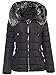 Produktbild Trisens Damen Winter Jacke Pelz Kapuze KURZ Mantel SKI Jacke DAUNEN Optik, Farbe:Schwarz, Größe:M