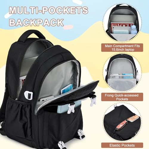 MOMUVO School Backpack Set for Girls,3pcs Bookbag with Lunch Box Pencil Case Kids School Bag Set2