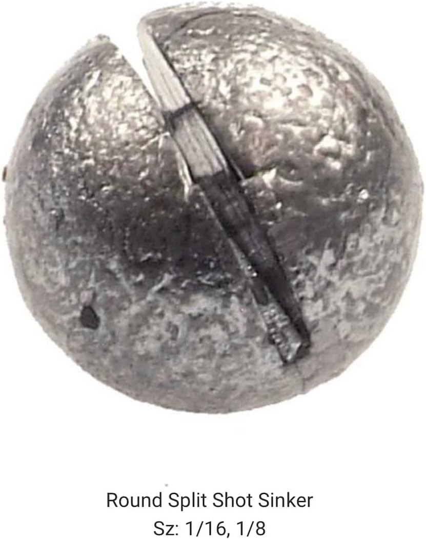 BT Outdoors Round Split Shot Sinker 1/16, 1/8 oz (20 Cavities) Aluminum Grey Fishing