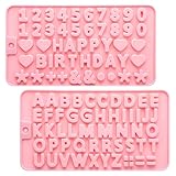 Nogeqi 2 Stück Silikonform Buchstaben Ausstecher, Wiederverwendbare Zahlen Backform, Letter...