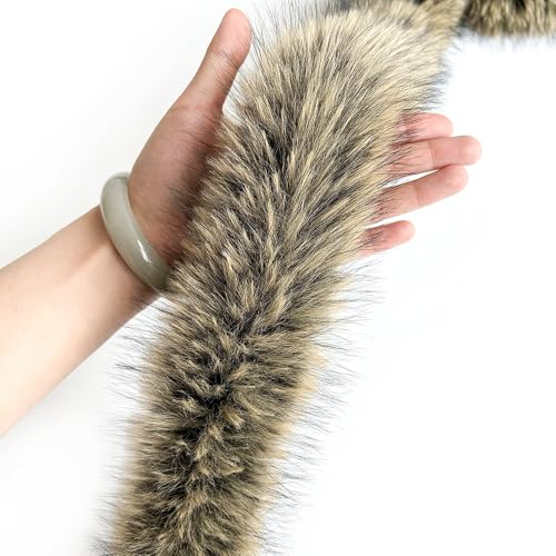 Faux Raccoon Fur Trim 2 Yards Brown Fur Fabric Strip