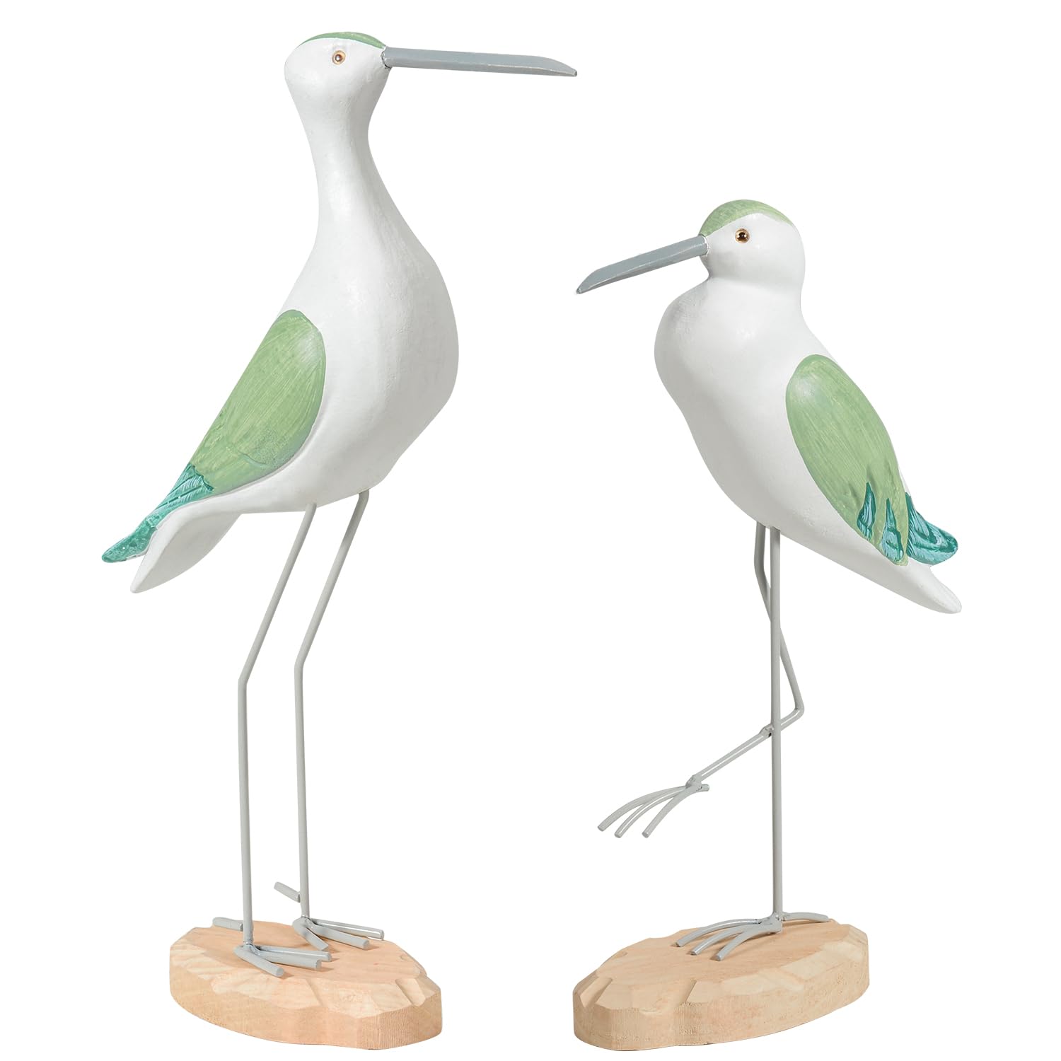 Figurine mouette en bois oiseau décoratif vert objet déco maison et jardin littoral
