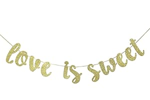 Love Is Sweet Banner Gold Glitter