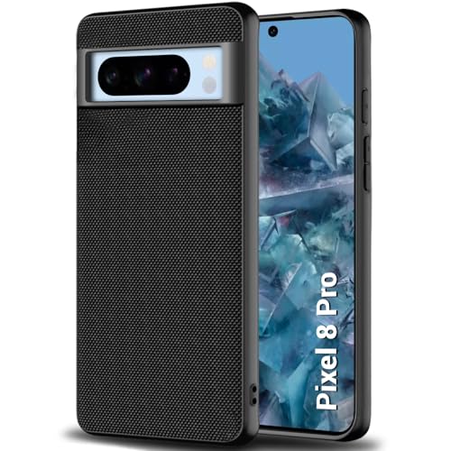 Image of TheGiftKart Back Cover Case for Google Pixel 8 Pro | Slim & Lightweight | Ultra-Premium Design | Camera Protection Bump | Fabric Texture Case Cover (PC & TPU, Black)