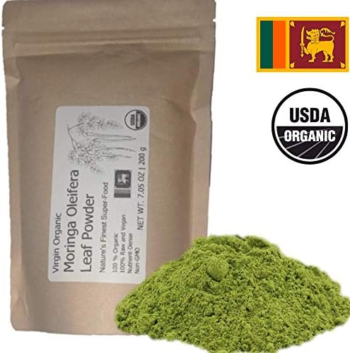 Premium Organic Moringa Oleifera Leaf Powder. 100% USDA Certified; All Natural Energy Boost, Raw Superfood and Multi-Vitamin. No GMO, Gluten Free. Great in Green Drinks