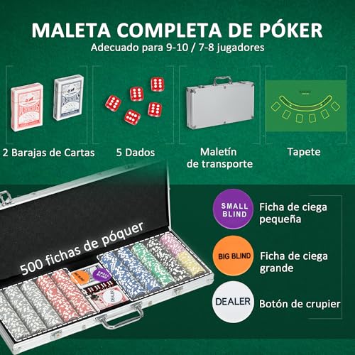 Juego de póker Sportnow con 500 fichas por 44,08€