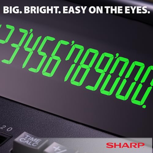 Calculadora de impresión 12 dígitos Sharp EL-2196BL bolsillo negra corriente alterna contable 3