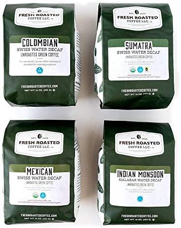 Fresh Roasted Coffee, Unroasted Water Process Decaf Home Roasting Starter Kit, Kosher