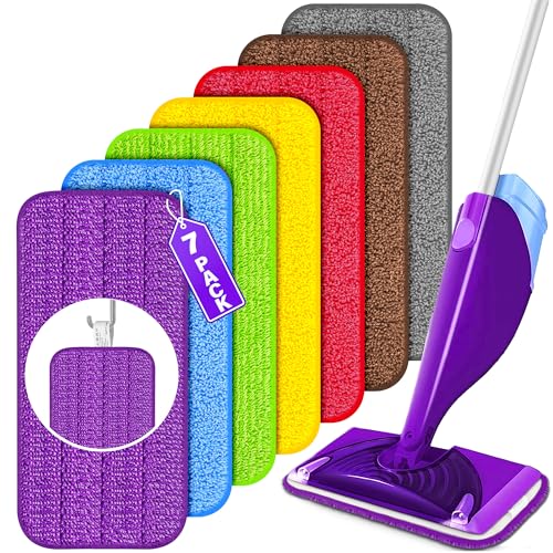 FORSPEEDER Reusable Mop Pads for Swiffer WetJet Wet Pads Refills for 12 Spray Mop Microfiber Refill Machine Washable Up to 100+ Floor Cleaning for All Kinds of Floor Types 7 Pack