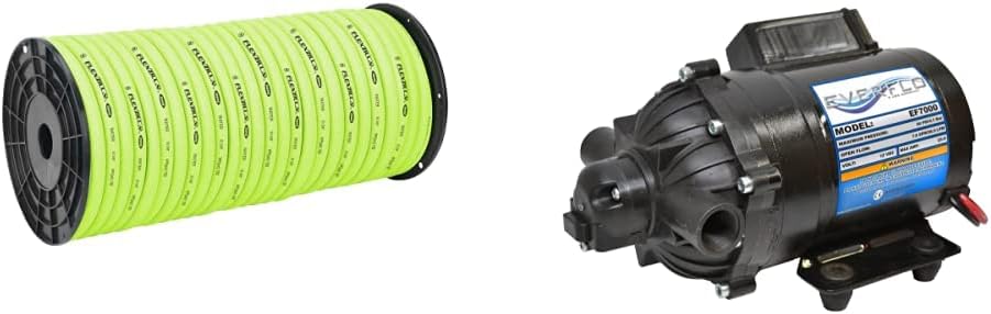 Flexzilla Pro Water Hose (250 ft.) and Everflo EF7000-BOX 7.0 GPM 12V Diaphragm Pump Bundle
