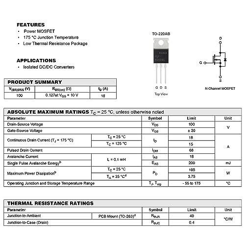 Image of FQP30N06 FQP30N06L MOSFET Transistors 30A 60V RFP30N06LE N-Channel Power Mosfets Transistor 30 Amp 60 Volt TO-220 (Pack of 10pcs)