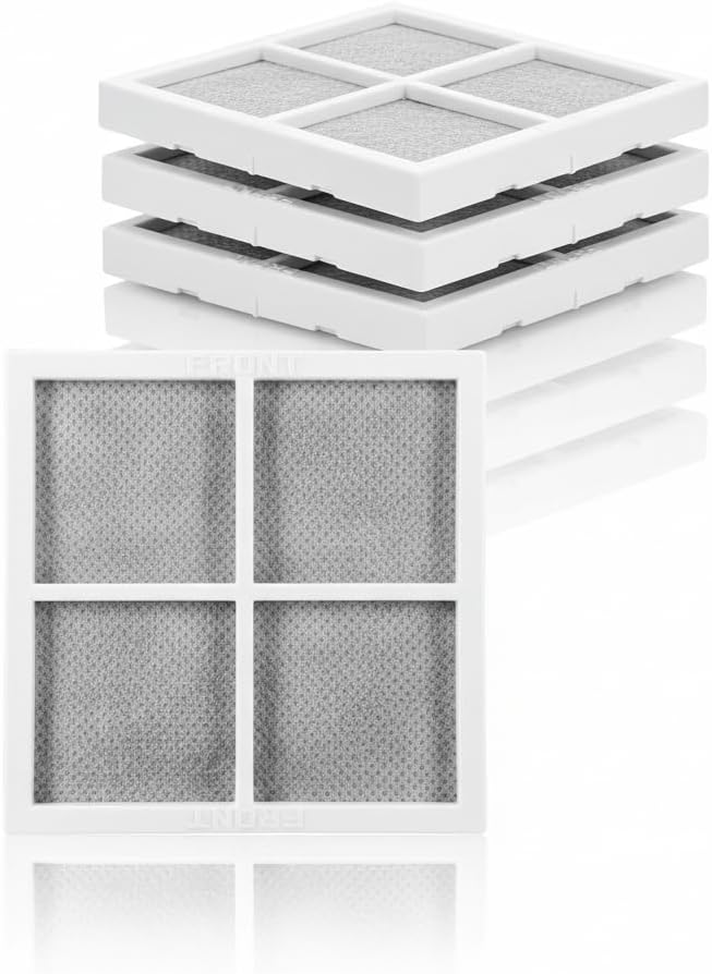 4 Pcs Refrigerator Air Filter Replacement for LG LFXC24726D, LFXS27566S, LMXS27626S, LFXS29626S, LMXS27766S, LSFD2591ST – Exact Fit Odor Absorber (4 PACK)