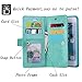 ZCDAYE Wallet Case for iPhone 5 5S SE (4.0 inch),Premium [Magnetic Closure][Zipper Pocket] Multi-Functional Handbag Stand Function Folio PU Leather Flip Cover Inner Soft TPU Case -Mint Green