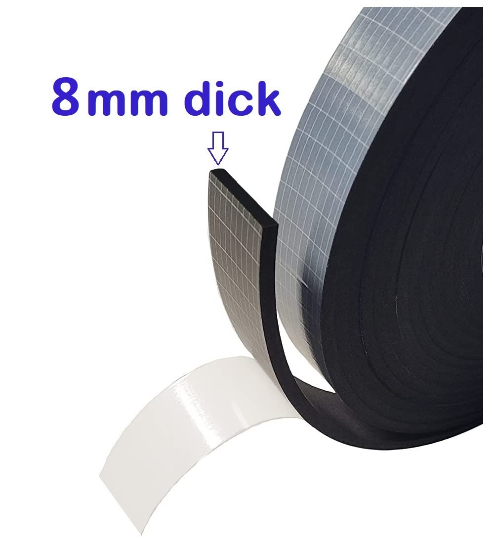 Dichtband EPDM Premium Dichtungsband 8mm dick einseitig selbstklebend 5m je Rolle Zellkautschuk (100mm x 5m)