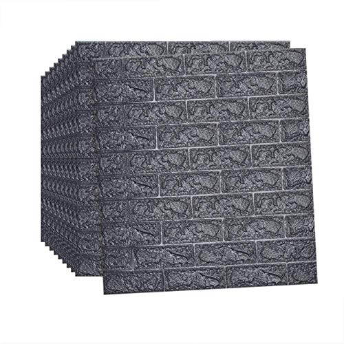 JYV 3D Art Wall Panels,3D Wall Panels Self-Adhesive Stone Look Wallpaper 77 x 70 cm Water Resistant Brick Wall Decal PE Compacting DIY Foam Panel Soft Brick Anti-Collision Wall Sticker