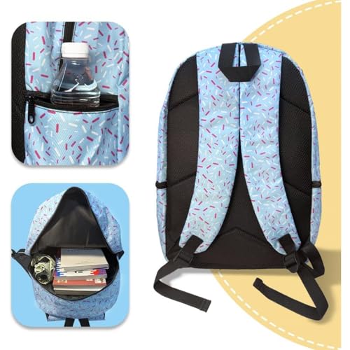 Ice Cream Backpack, Ice Cream Drip Backpack with Side Pockets for Women Men Lightweight Bags for Travel Hiking Camping (Pink)3