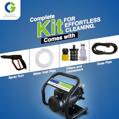 Image of CG- FlowXpert | High Pressure Car Washer | 2HP 1800W Copper Motor | 600Ltr Per /Hr | Stainless Steel Chamber | 6.5 Mtr Hose | Car, Bike & Home Cleaning | Wide Angle Gun | 1Yr Manufacturer Warranty
