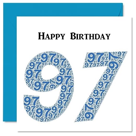 Divertidas tarjetas de cumpleaños 97 para hombres, Shapecloud - Tarjeta de feliz cumpleaños para abuelo abuelo, niñera, abuela, abuela, abuela, abuela, papá, mamá, tarjetas de felicitación de 145 mm x