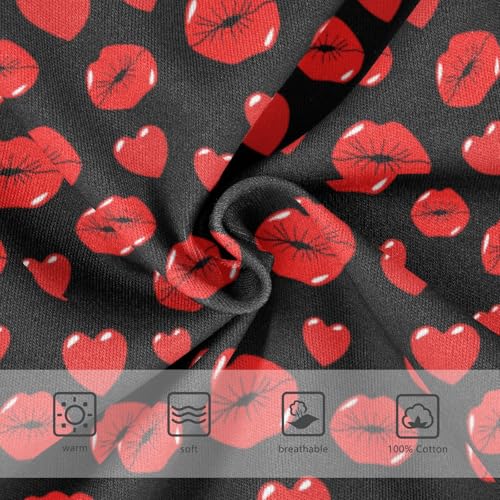 Boys' Exclusive Briefs Toddler Underwear 95% Combed Cotton Boxerbriefs 2T Red Lip and Heart Pattern 883