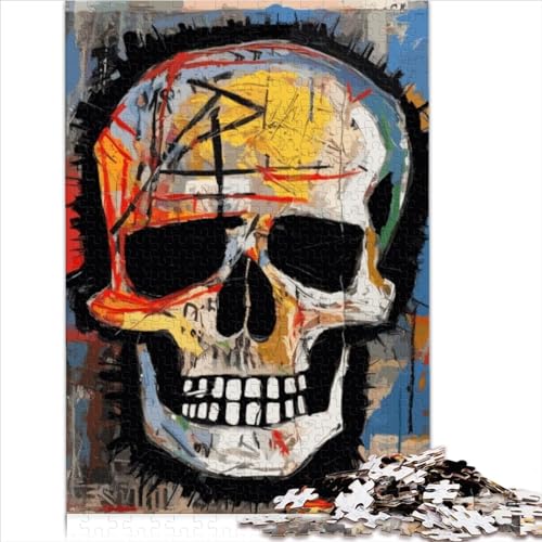 Jigsaw Puzzles for Adult 1000 Large Piece Jigsaw Puzzle for Adults Basquiat Style Skull Wooden Jigsaw Puzzle for Adults 1000 Pieces Puzzle Gifts Games Toys Gift （50x75cm）
