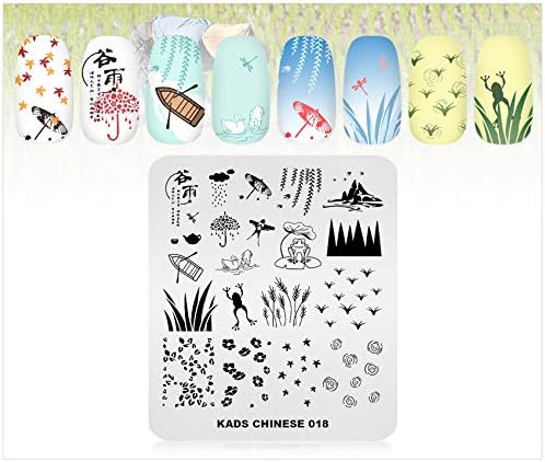 Miniatura 4 de KADS Placas de estampado para arte de uñas Kite Frog Spring Template Image Plate Stencil Nails Tool (CN018)