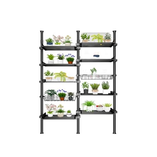 フラワースタンド 屋外 プランタースタンド 高品質炭素鋼製 1/2/3/4段 花台 ガーデンラック 屋外 植物棚 園芸ラック-300KG耐荷重 観葉植物台 横型 盆栽棚 植物スタンド 盆栽スタンド 錆びない 簡単組み立 おしゃれ 鉢置き台 室内/屋外 玄関
