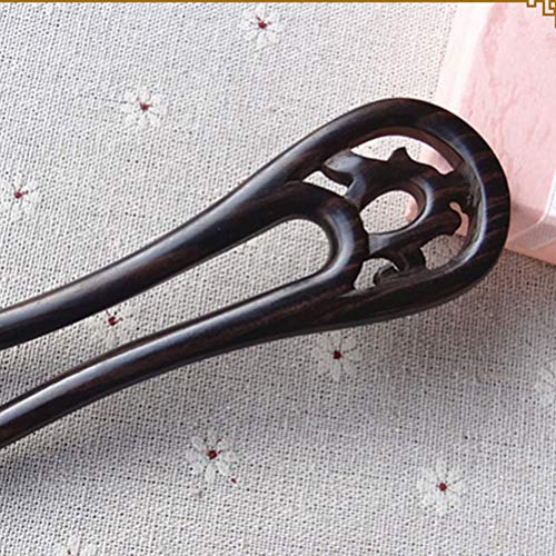 PIXNOR Pauzinhos de Cabelo de Madeira Em Forma de U Ocos Palitos de Cabelo Vintage Prendedor de Rabo