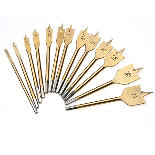 1PCS Spade Drill Bit Set Wood Boring Drill Bit- Paddle Flat Bits, Hole Cutter, Woodworking,30mm Titanium-Gold