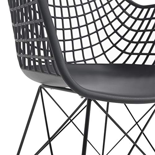 IDIMEX Esszimmerstuhl Alicante im Retro Design, Stühle Küchenstuhl Essstühle Armlehnstuhl, im 4er Set, Kunststoff in schwarz 7 IDIMEX Esszimmerstuhl Alicante im Retro Design, Stühle Küchenstuhl Essstühle Armlehnstuhl, im 4er Set, Kunststoff in schwarz – Bild 8