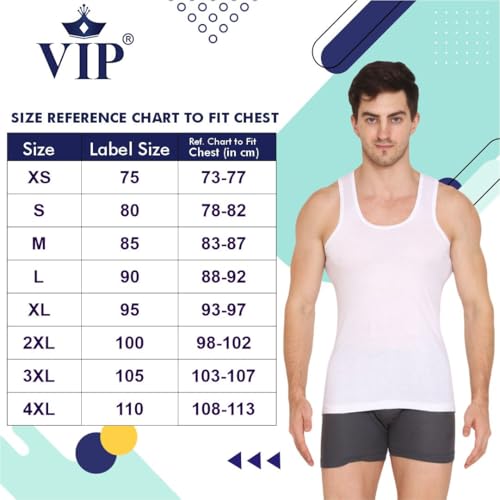 VIP Supreme Men's Cotton Vest (Pack of 3) - Image 4