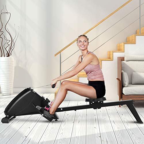 COSTWAY Rudergerät klappbar, Rudermaschine mit 10 stufig Widerstand, LCD-Monitor und Transportrollen, magnetisch… – Bild 3