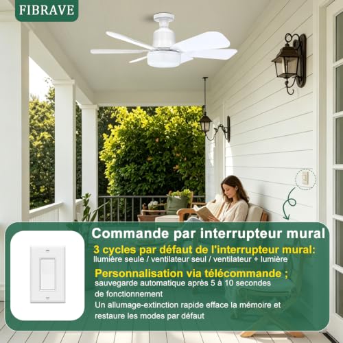 Ventilateur de plafond avec lumières et télécommande 2026 nouveaux 40W – vue 8