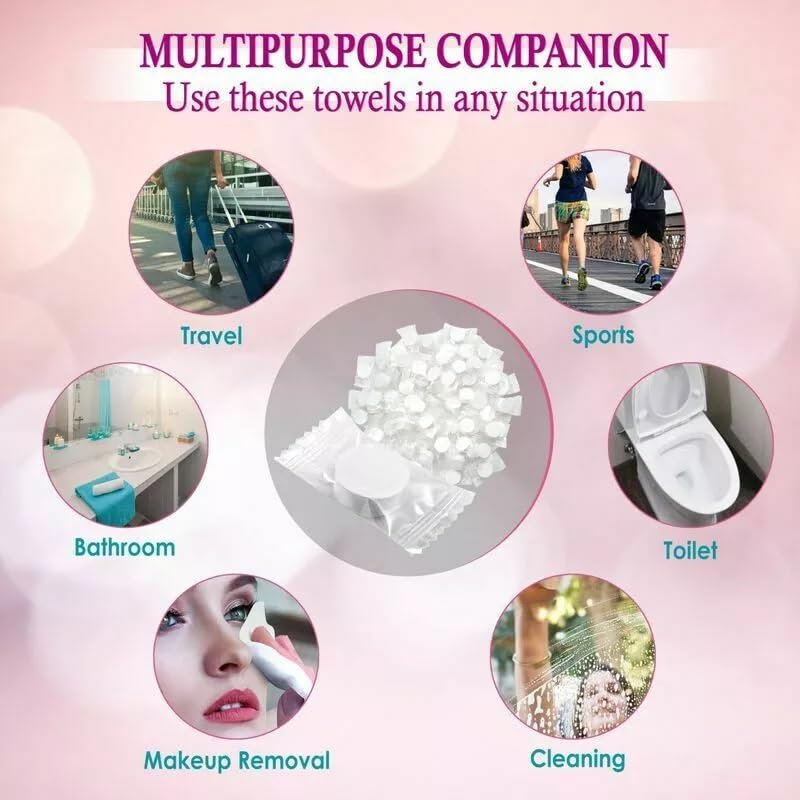 Image of YTM Disposable Compressed Face Towel Tablets Coin Tissue Home Salon Travel Portable Coin Towel (Pack of 10)