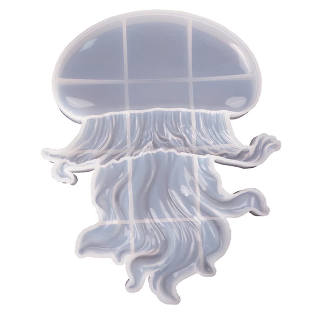 yunestry Crystal Resin Molds Jellyfish Shape Moulds Cute Marine Animal Epoxy Silicone Crafts Art Compatible with Kids Teens Gift