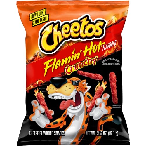 Cheetos Crunchy Flamin' Hot Cheese Snacks, 3.25 Oz