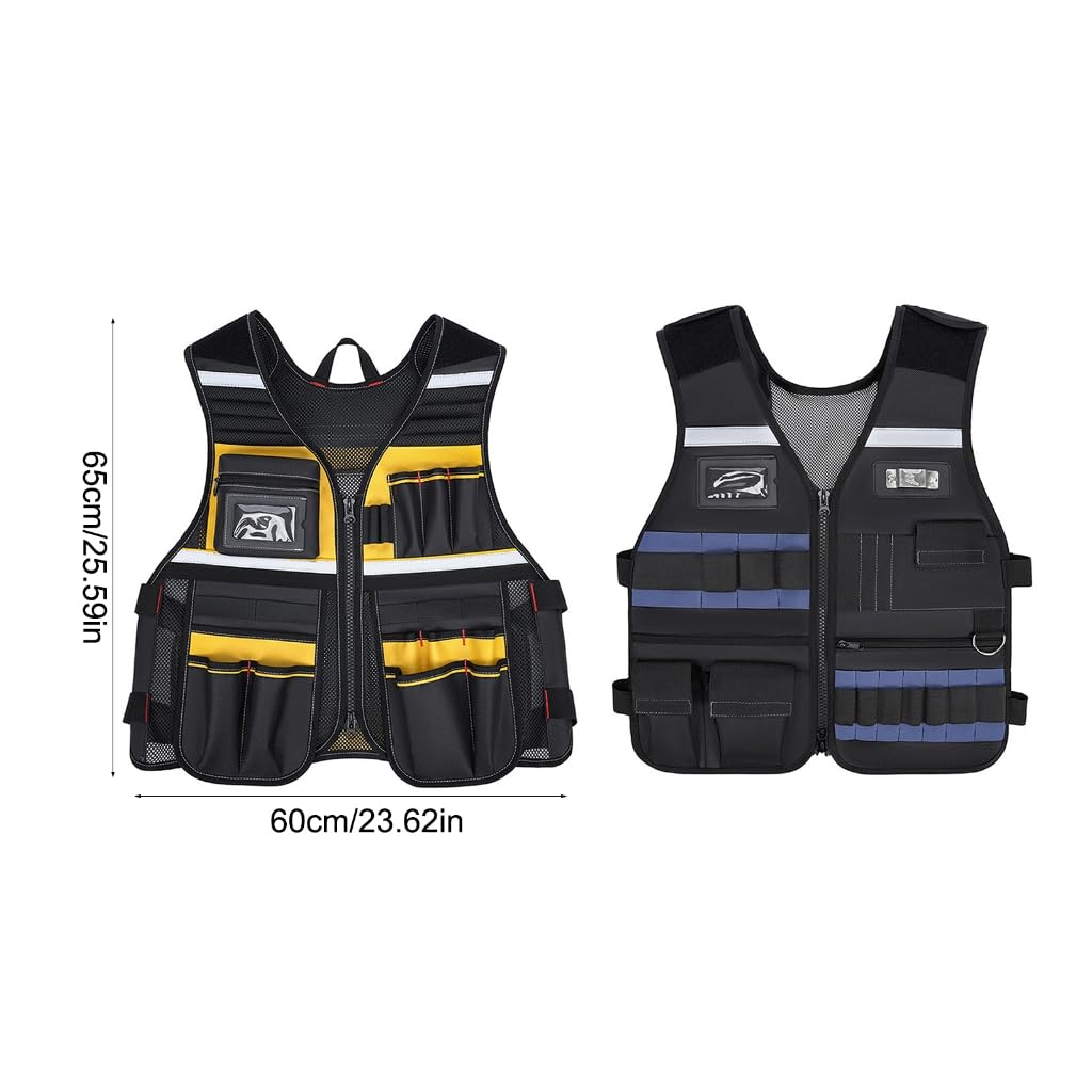 Chaquetas de trabajo con bolsillo ajustable, chaleco de construcción, chaquetas de trabajo con cinturón de herramientas ajustable, múltiples bolsillos