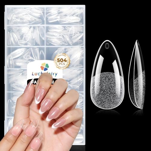 Image of Luckyfairy Medium Almond Nail Tips 504pcs 12 Size Pre-Shaped Almond Nails
