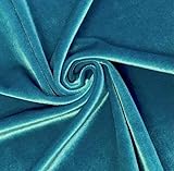 60' Wide Stretch Velvet Drapery Apparel Fabric | Sold by The Yard (Teal)