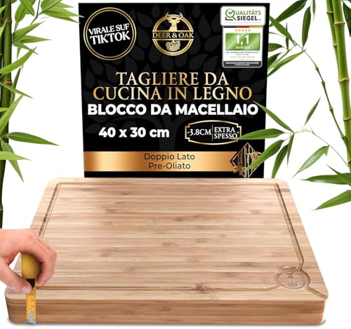 ECOLOGICO – FACILE MANUTENZIONE: In bambù sostenibile, antimicrobico e facile da pulire. Basta oliarlo regolarmente per mantenerlo igienico e durevole.