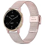 【Modelos compatibles】 Adecuado para Garmin Vivoactive 4S 40mm/Venu 2s 40mm/Vivomove 3S/Active S/TicWatch C2/Fossil Mujer Gen 6/Fossil Mujer Gen 5E/Fossil Q Venture Gen 3/Gen 4/HR Gen 4/Withings Activite / Pop / Saphir / Stahl / Steel HR 36mm/Huawei Fit, etc., y otros relojes con asas de 18 mm de ancho. (Comprueba el ancho de la conexión del reloj inteligente antes de comprar)
