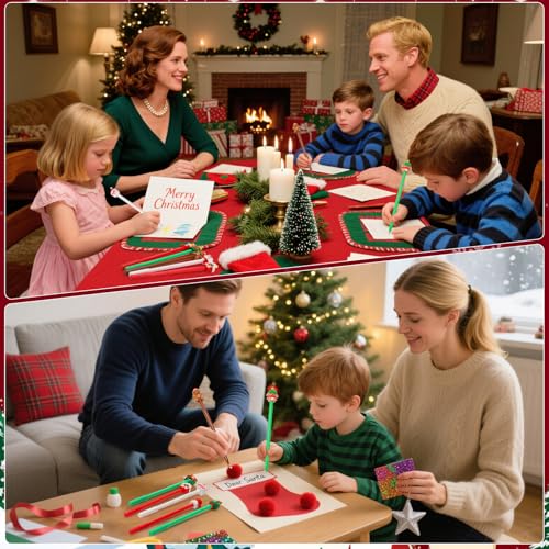 LiYiQ 50 bolígrafos gel negro diseño navideño divertido miniatura 7