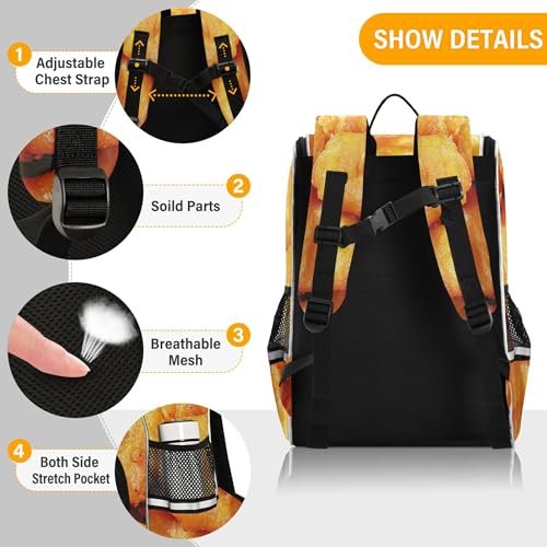 Fried Chicken Nuggets Printed Backpack Printed Student School Bag Large Capacity Bookbag Rucksack for Work School Travel Daypack2