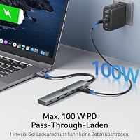 Acer USB C Hub 10Gbps mit Typ-C 100W Stromversorgung Ultra Slim 4*USB-C 3.2 – Ansicht 4